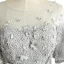 Modern / Fashion Grey Evening Dresses  2017 A-Line / Princess Scoop Neck 1/2 Sleeves Appliques Flower Rhinestone Beading Court Train Ruffle Pierced Backless Formal Dresses