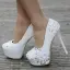 Sexy White Pearl Rhinestone Lace Flower Wedding Shoes 2023 14 cm Stiletto Heels Round Toe Wedding Pumps High Heels