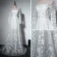 Élégant Plage Blanche Robe De Mariée 2017 Princesse Encolure Carrée Manches Longues Appliques En Dentelle Tribunal Train Volants Percé Dos Nu