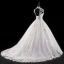 Vintage White Wedding Dresses 2017 Ball Gown Pierced High Neck Sleeveless Backless Appliques Lace Beading Rhinestone Crystal Cathedral Train