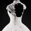 Vintage White Wedding Dresses 2017 Ball Gown Pierced High Neck Sleeveless Backless Appliques Lace Beading Rhinestone Crystal Cathedral Train
