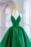 Chic / Belle Vert Satin Courte Robe De Bal 2024 Robe Boule Bretelles Spaghetti Sans Manches Dos Nu Promo Robe De Ceremonie