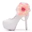 Ongebruikelijk Witte Parel Kant Bloem Appliques Bruidsschoenen 2025 14 cm Naaldhakken / Stiletto Ronde Neus Huwelijk Pumps Hoge Hakken