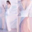 Modern / Fashion Black Evening Dresses  2017 Trumpet / Mermaid V-Neck 3/4 Sleeve Pierced Floor-Length / Long Backless Formal Dresses
