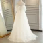 Chic / Belle Blanche Robe De Mariée 2017 Princesse De l'épaule 1/2 Manches Dos Nu Appliques Fleur Faux Diamant Cristal Train De Balayage