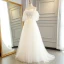 Chic / Belle Blanche Robe De Mariée 2017 Princesse De l'épaule 1/2 Manches Dos Nu Appliques Fleur Faux Diamant Cristal Train De Balayage
