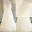 Chic / Belle Blanche Robe De Mariée 2017 Princesse De l'épaule 1/2 Manches Dos Nu Appliques Fleur Faux Diamant Cristal Train De Balayage