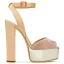 Unique Or Rose Cocktail Sandales Femme 2022 Bride Cheville 12 cm Talons Épais Peep Toes / Bout Ouvert Sandales Talons Hauts