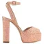 Unique Or Rose Cocktail Sandales Femme 2022 Bride Cheville 12 cm Talons Épais Peep Toes / Bout Ouvert Sandales Talons Hauts