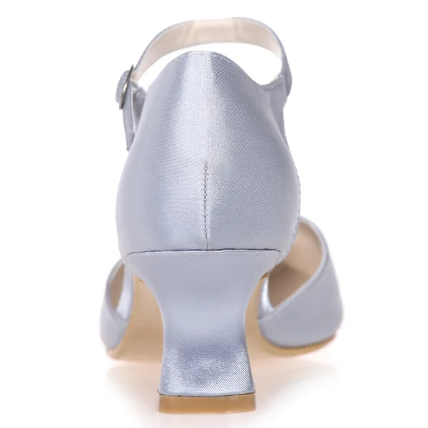 Chic / Beautiful Ivory Casual Womens Shoes 2020 Satin Ankle Strap 5 cm Stiletto Heels Pointed Toe Heels