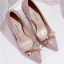 Błyszczące Szampan Buty Ślubne 2020 Kokarda Cekiny 10 cm Szpilki Szpiczaste Ślub Czółenka
