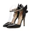 Chic / Beautiful Champagne Evening Party Butterfly Womens Shoes 2020 Patent Leather Ankle Strap 11 cm Stiletto Heels Pointed Toe Heels