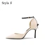 Fashion Nude Evening Party Womens Shoes 2020 Bow Ankle Strap 8 cm Stiletto Heels Pointed Toe Heels