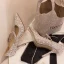Sparkly Sølv Paljetter Brudesko 2020 Lær Perle 9 cm Stiletthæler Spisse Bryllup Pumps
