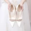 Classy Ivory Satin Rhinestone Wedding Shoes 2020 10 cm Stiletto Heels Pointed Toe Wedding Pumps