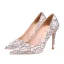 Sparkly Nude Lace Embroidered Wedding Shoes 2020 Glitter Sequins 10 cm Stiletto Heels Pointed Toe Wedding Pumps