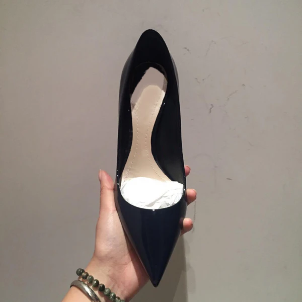 Enkel Elfenben Kontor OL Pumps 2020 Patent Lær 7 cm Stiletthæler Spisse Pumps