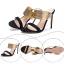 Modest / Simple Summer Black Gold Womens Sandals 2018 Casual Suede Leather 10 cm Stiletto Heels Open / Peep Toe High Heels