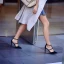Modest / Simple Black Street Wear Womens Sandals 2020 Ankle Strap 9 cm Stiletto Heels Pointed Toe Sandals