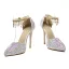 Charmant Multifarben Strass Brautschuhe 2020 Knöchelriemen 11 cm Stilettos Spitzschuh Hochzeit High Heels