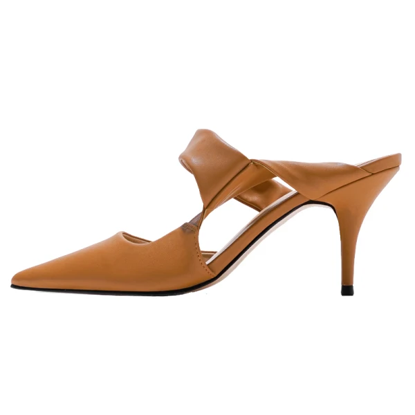 Sencillos Beige Casual Sandalias De Mujer 2020 8 cm Stilettos / Tacones De Aguja Punta Estrecha Sandalias