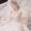 Charming Ivory Wedding Dresses 2020 Ball Gown Strapless Sequins Lace Flower Sleeveless Backless Royal Train