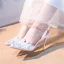 Sjarmerende Elfenben Krystall Brudesko 2020 Lær Rhinestone 10 cm Stiletthæler Spisse