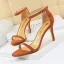 Sexy Black Street Wear Womens Sandals 2020 Ankle Strap 11 cm Stiletto Heels Open / Peep Toe Sandals