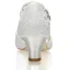 Elegant Ivory Satin Lace Wedding Shoes 2021 T-Strap 5 cm Thick Heels Pointed Toe Wedding High Heels