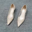 Chic / Beautiful Beige Casual Tulle Pumps 2020 Rivet 4 cm Stiletto Heels Low Heel Pointed Toe Pumps