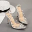 Transparent Silver Karnevalsklubb Pumps 2020 Nit Rhinestone 11 cm Stilettklackar Spetsiga Pumps