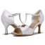 Chic / Beautiful White Prom Latin Dance Shoes 2021 T-Strap 7 cm Stiletto Heels Pointed Toe Womens Sandals High Heels