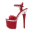 Charmant Rot Karneval Club Sandalen Damen 2020 Plateau Lackleder Knöchelriemen 17 cm Stilettos Peeptoes Sandaletten