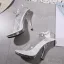 Transparent Blanche Désinvolte Sandales Femme 2020 12 cm Talons Aiguilles Peep Toes / Bout Ouvert Sandales
