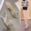 Sexy Silber Datierung Sandalen Damen 2020 Pailletten Schleife 8 cm Keilabsatz Peeptoes Sandaletten