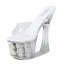 Chic / Belle Blanche Jardin / Extérieur Cristal Sandales Femme 2020 17 cm Talons Épais Peep Toes / Bout Ouvert Sandales