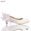 Chic / Beautiful White Wedding Shoes 2018 Leather Butterfly Rhinestone 14 cm Stiletto Heels Round Toe Wedding Pumps