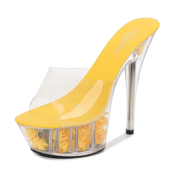 Transparent White Rave Club Womens Sandals 2020 14 cm Stiletto Heels Open / Peep Toe Sandals