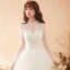 Élégant Ivoire Robe De Mariée 2018 Robe Boule Dentelle Encolure Dégagée Dos Nu Manches Longues Chapel Train Mariage