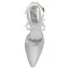Simple Ivoire Satin Chaussure De Mariée 2021 Bride Cheville Faux Diamant En Dentelle Fleur 5 cm Talons Aiguilles À Bout Pointu Mariage Talons Hauts