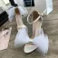 Piękne Białe Kokarda Buty Ślubne 2020 Z Paskiem 10 cm Szpilki Peep Toe Ślub Sandały