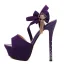 Chic / Beautiful Royal Blue Cocktail Party Womens Sandals 2020 Rhinestone Bow Ankle Strap 14 cm Stiletto Heels Open / Peep Toe Sandals