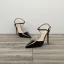 Fashion Black Street Wear Womens Sandals 2020 Patent Leather Ankle Strap 10 cm Stiletto Heels Pointed Toe Sandals
