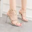 Sexy Gold Rave Club Rivet Womens Sandals 2020 T-Strap 10 cm Stiletto Heels Open / Peep Toe Sandals
