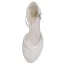 Simple Ivoire En Dentelle Satin Chaussure De Mariée 2021 5 cm Talons Épais À Bout Rond Mariage Talons Hauts