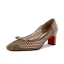Fashion Black Casual Leather Pumps 2020 Rhinestone Bow 7 cm Thick Heels Square Toe Pumps