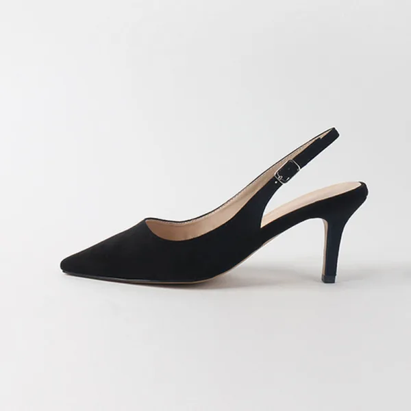 Schlicht Königliches Blau Büro OL Slingpumps Sandalen Damen 2020 Wildleder 10 cm Stilettos Spitzschuh Sandaletten