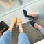 Schlicht Beige Büro OL Slingpumps Sandalen Damen 2020 Wildleder 10 cm Stilettos Spitzschuh Sandaletten