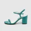 Schlicht Grün Büro OL Wildleder Sandalen Damen 2020 8 cm Thick Heels Peeptoes Sandaletten