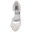 Charmig Elfenben Satin Brudskor 2021 Spets Blomma Appliqués 8 cm Stilettklackar Peep Toe Bröllop Sandaler Högklackade